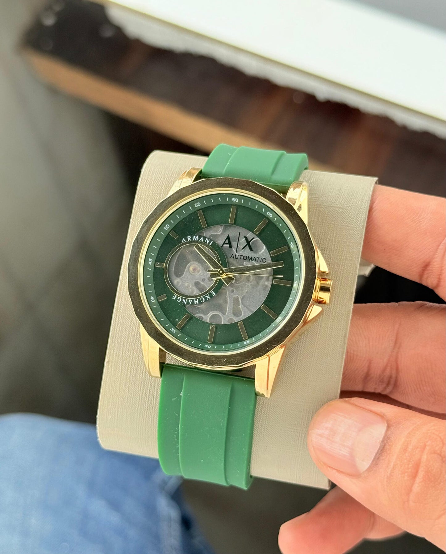 Armani Exchange Automatic Open Heart Green Edition