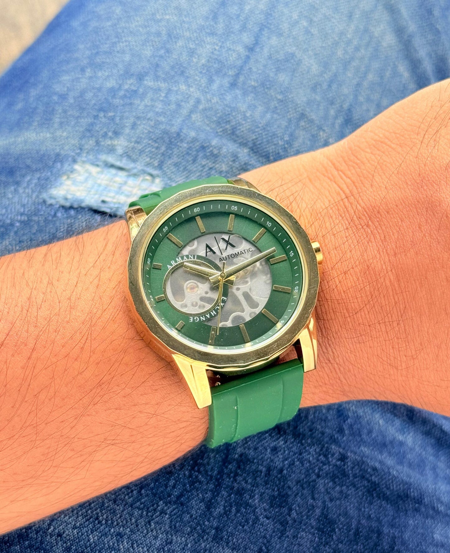 Armani Exchange Automatic Open Heart Green Edition