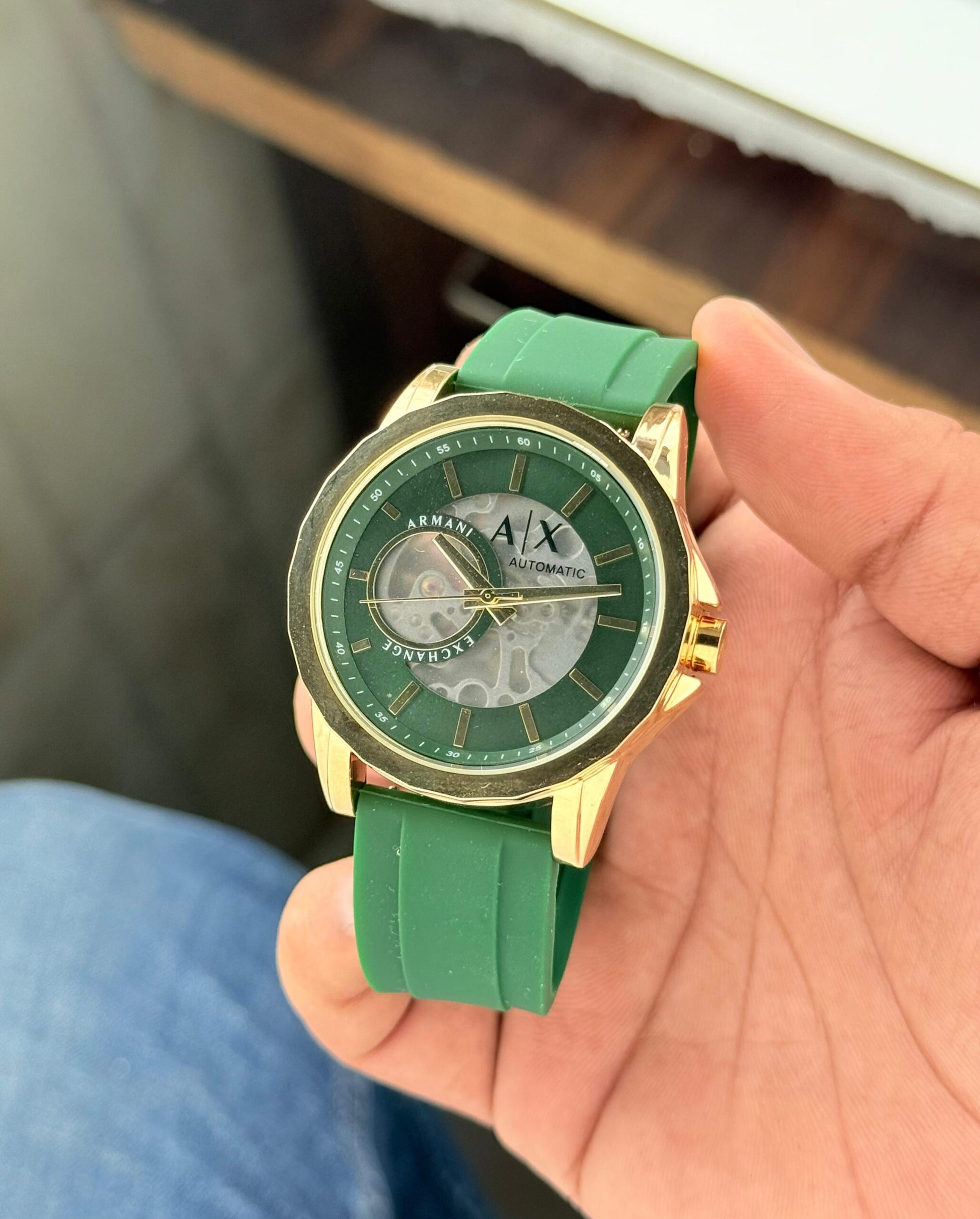 Armani Exchange Automatic Open Heart Green Edition