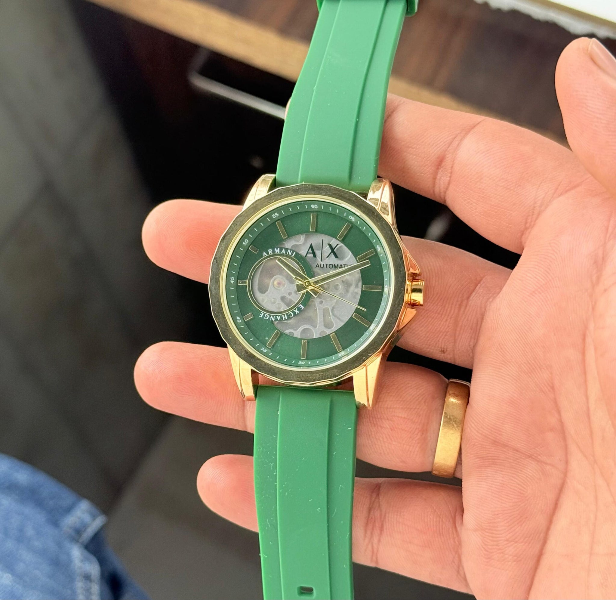 Armani Exchange Automatic Open Heart Green Edition