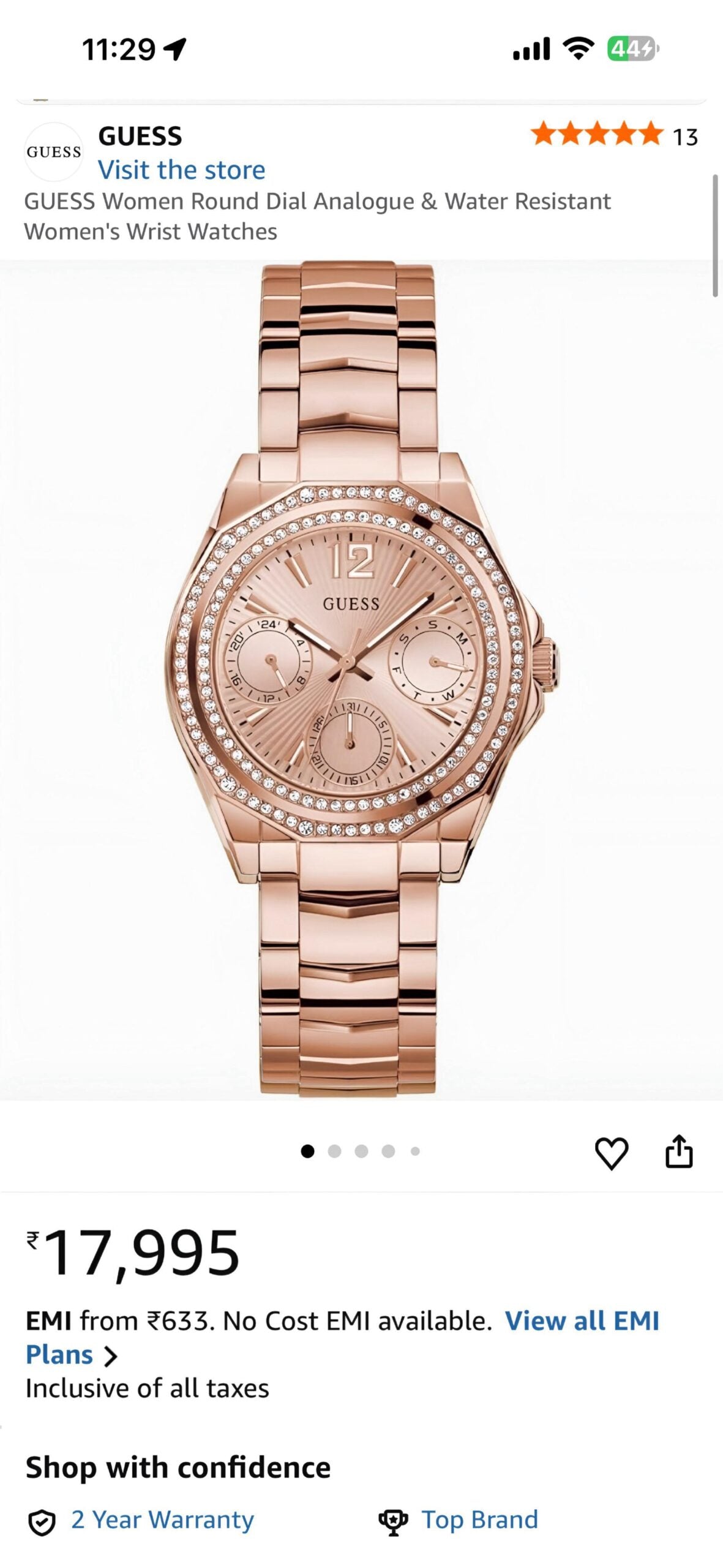 Guess Bryant Blush Pink Dial