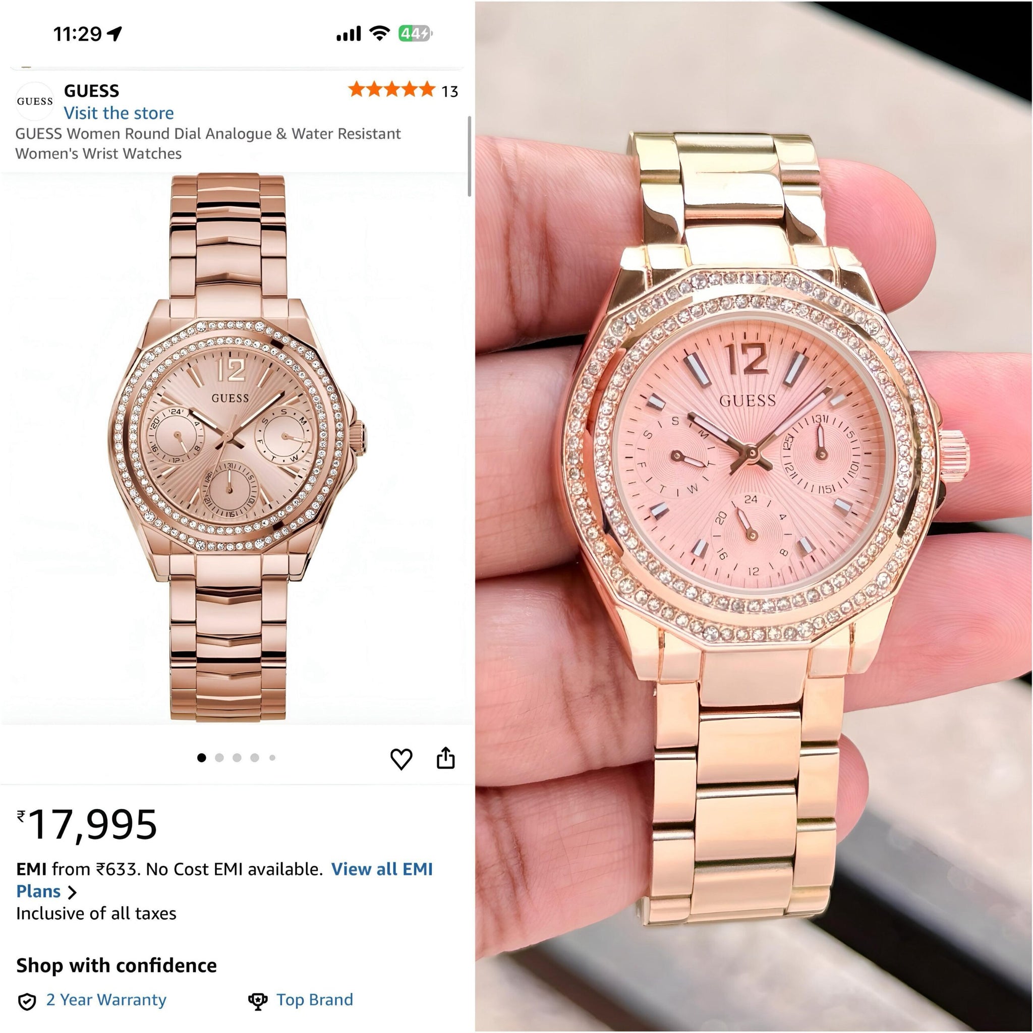 Guess Bryant Blush Pink Dial