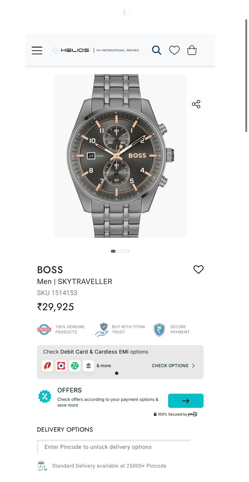Boss Centre Court Black Dial