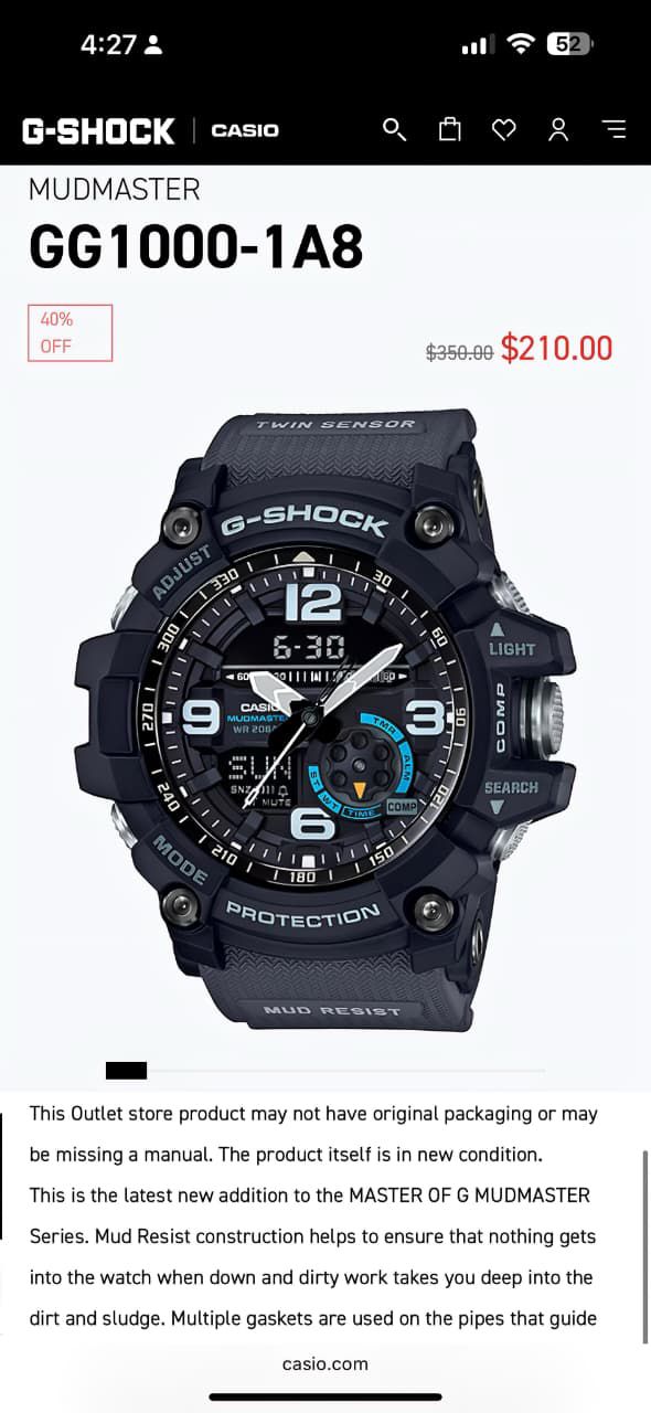 G Shock MudMaster GG1000-1A8
