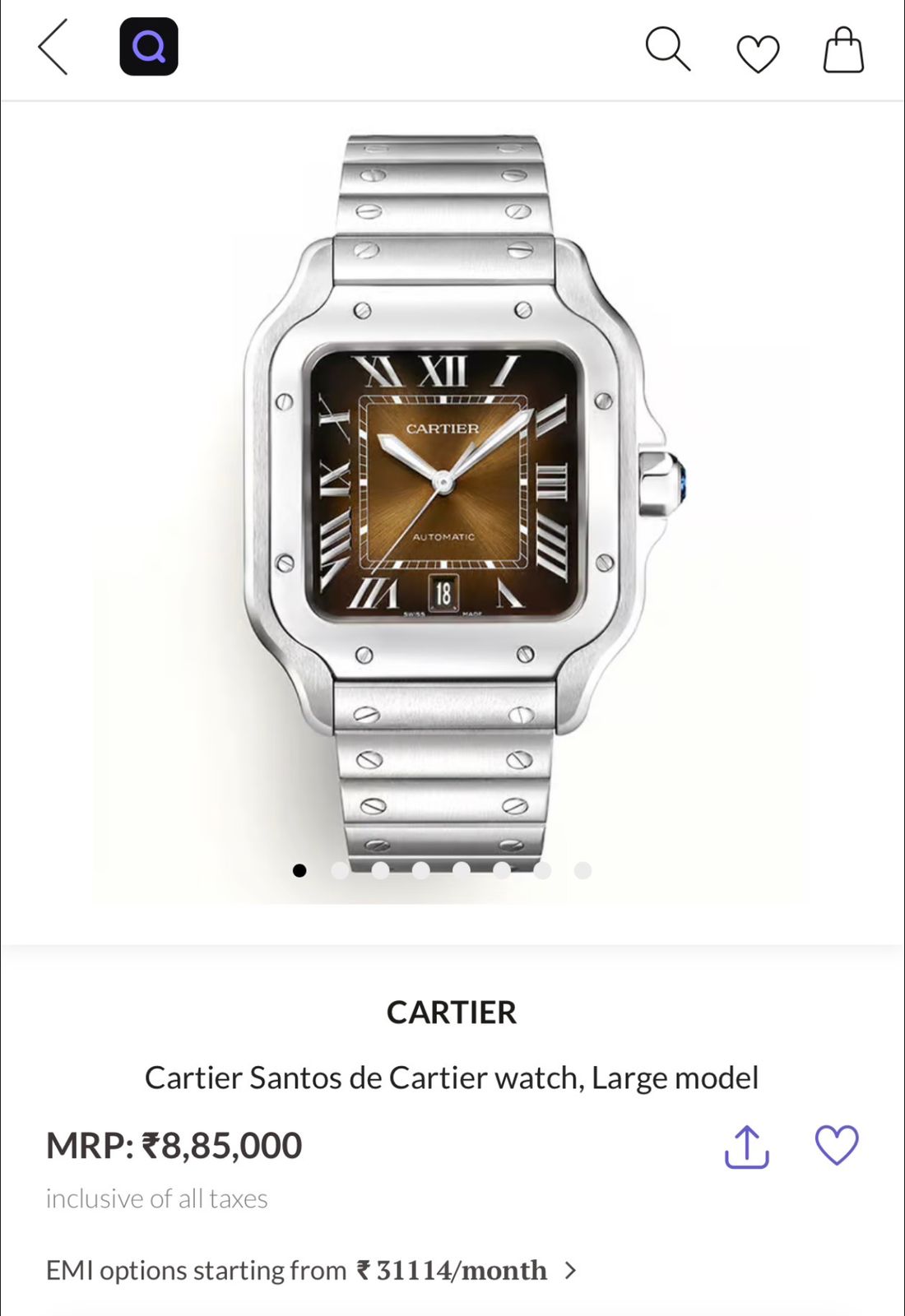 Cartier De Santos Brown Dial