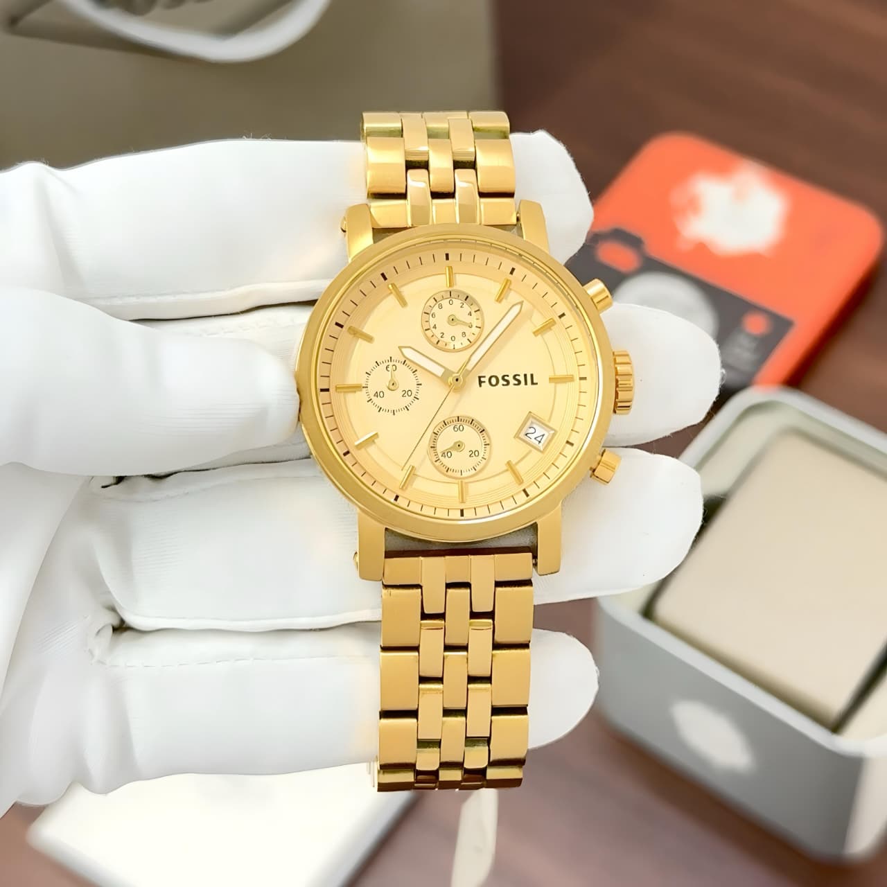 Fossil Boyfriend Chronograph Gold Edition