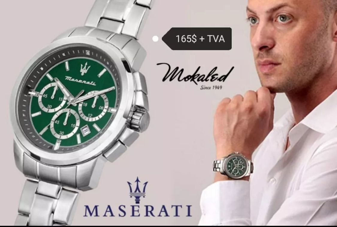 Maserati Silver Green Dial