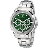 Maserati Silver Green Dial