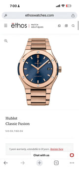 Hublot Classic Fusion Blue Rose Gold
