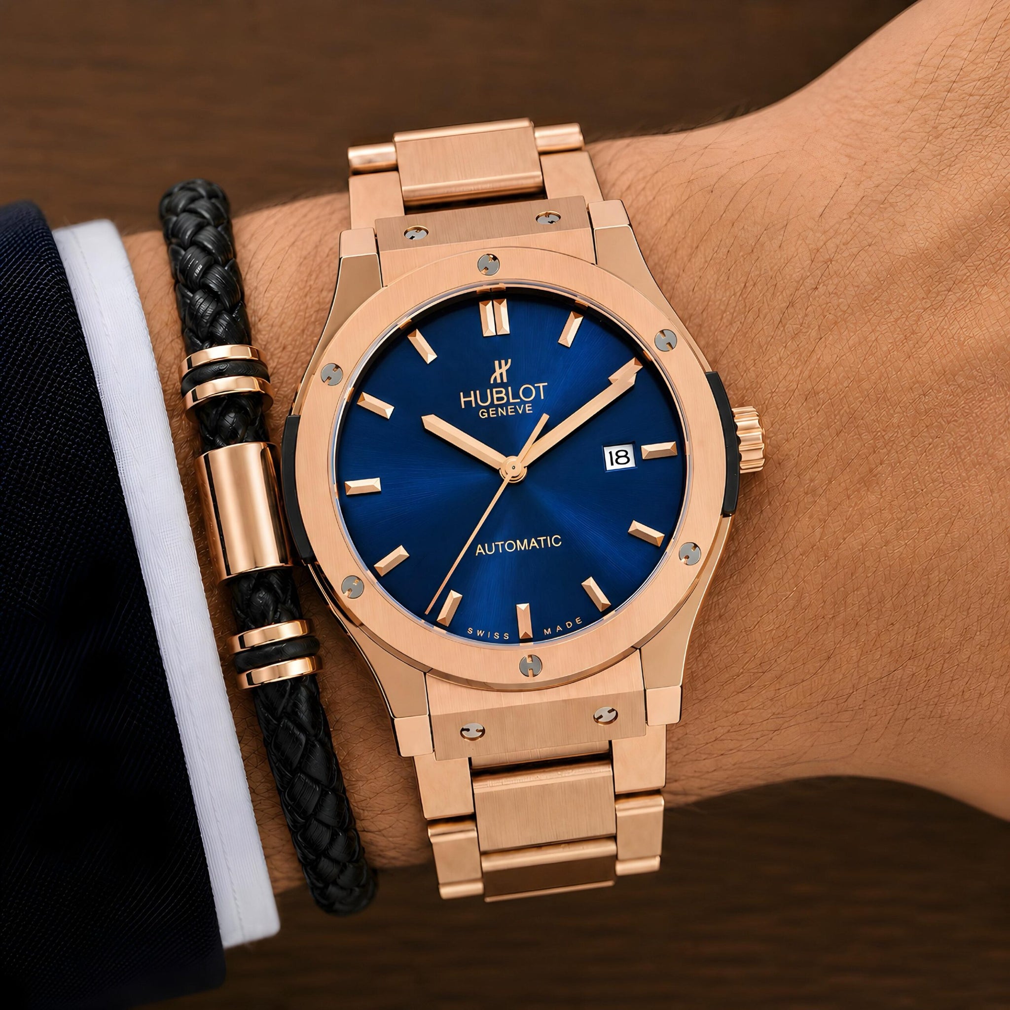 Hublot Classic Fusion Blue Rose Gold