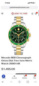 Movado Series 800 Chronograph Green Edition
