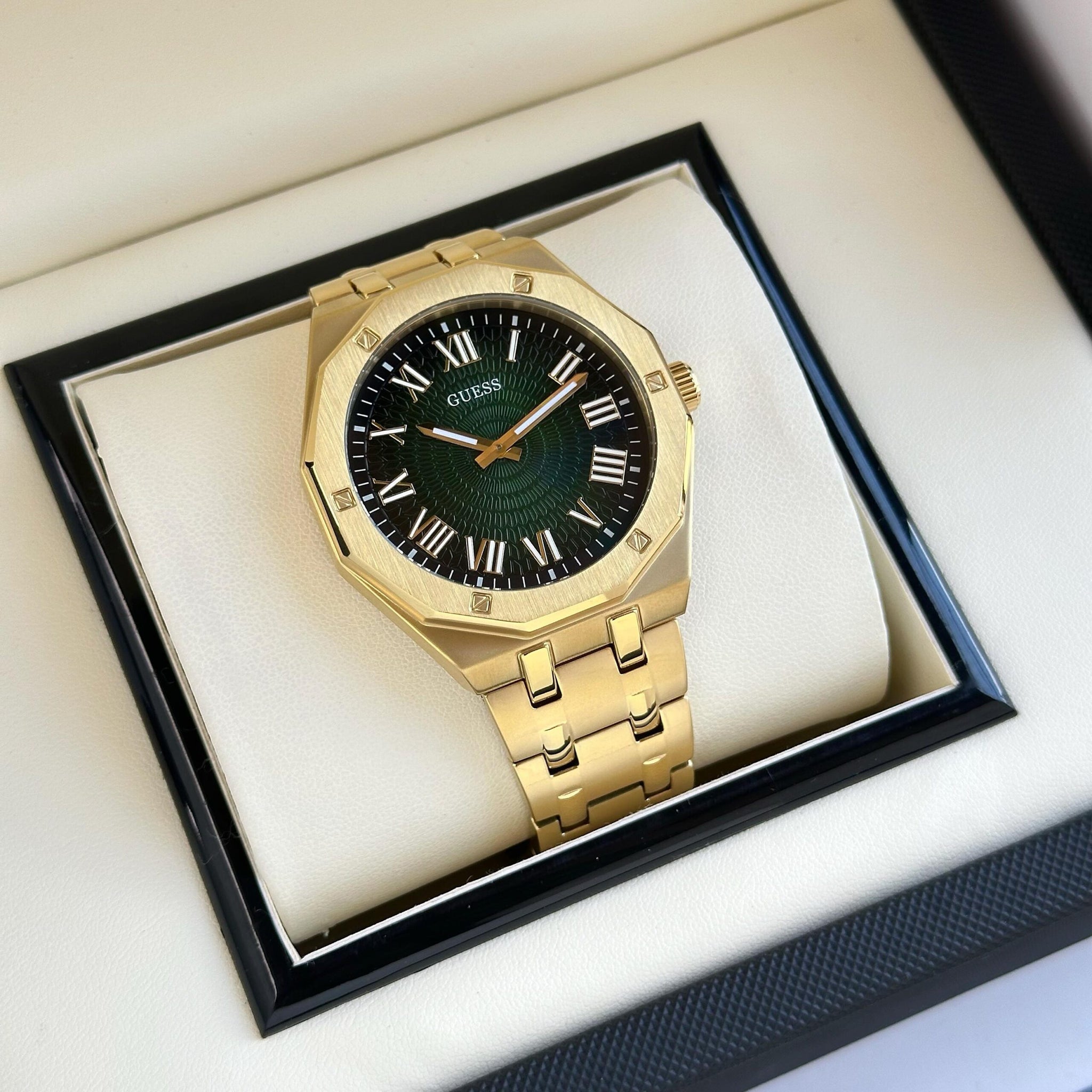 Guess Asset Green Dial Gold
