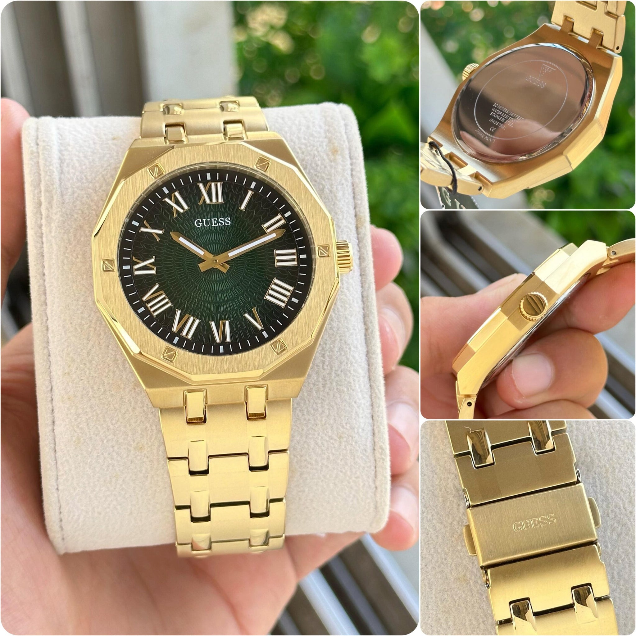 Guess Asset Green Dial Gold