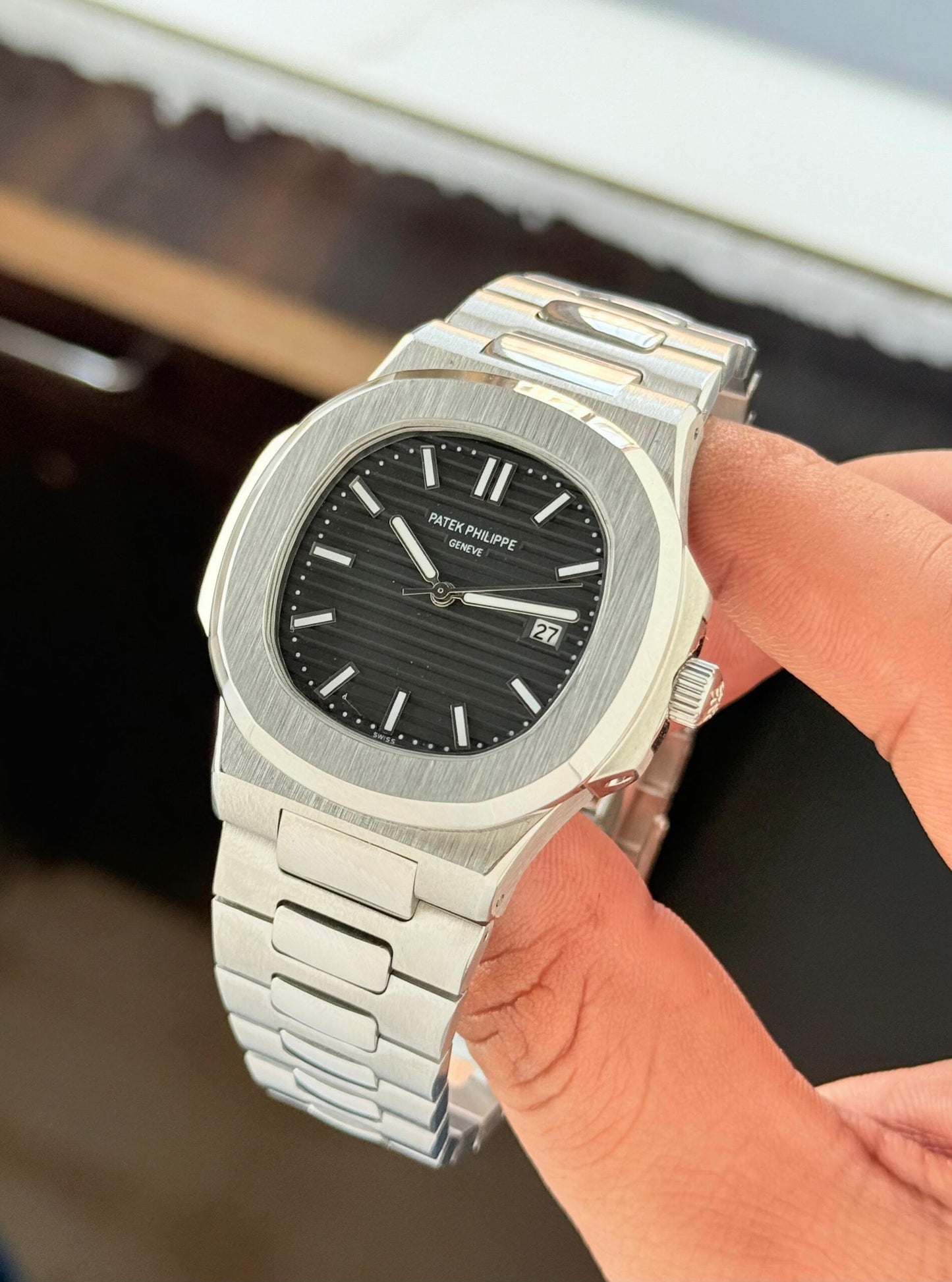 Patek Philippe Nautilus Black Dial Silver Edition