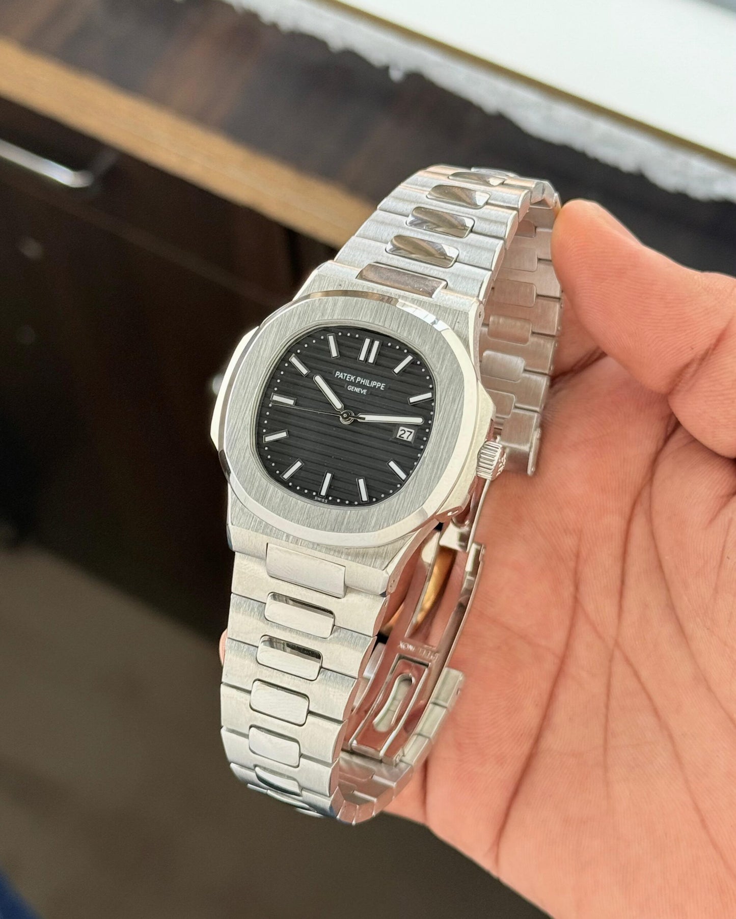 Patek Philippe Nautilus Black Dial Silver Edition