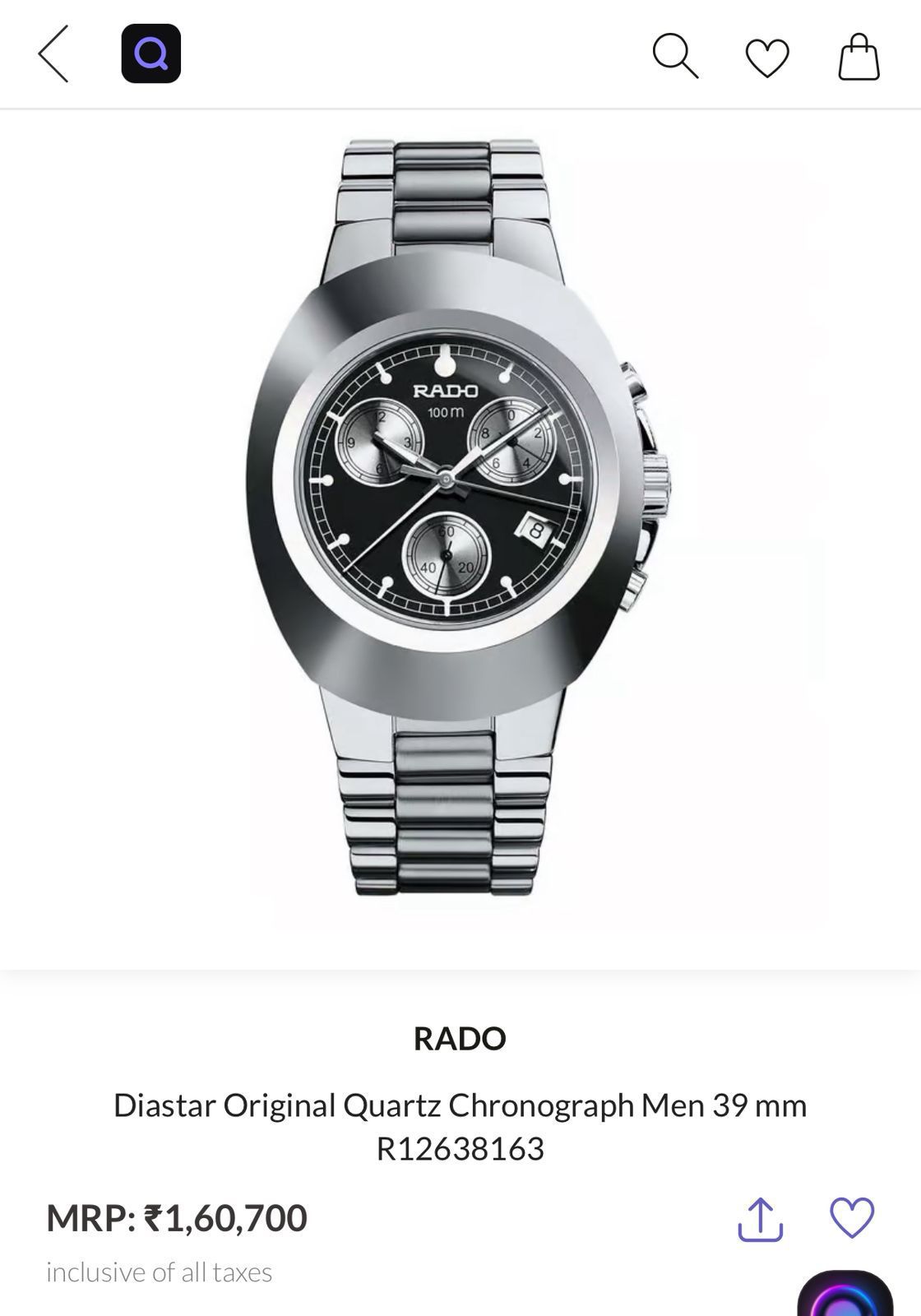 Rado Classic Black Dial Silver Edition