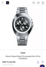 Rado Classic Black Dial Silver Edition