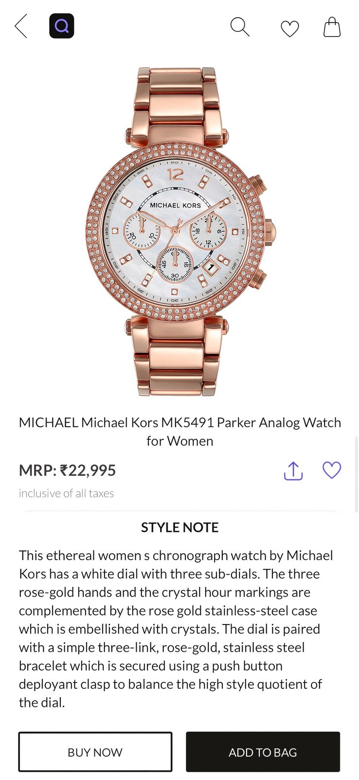 Michael Kors Parker Rose Gold MK5491