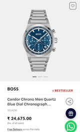 Boss Centre Court Blue Dial Quartz