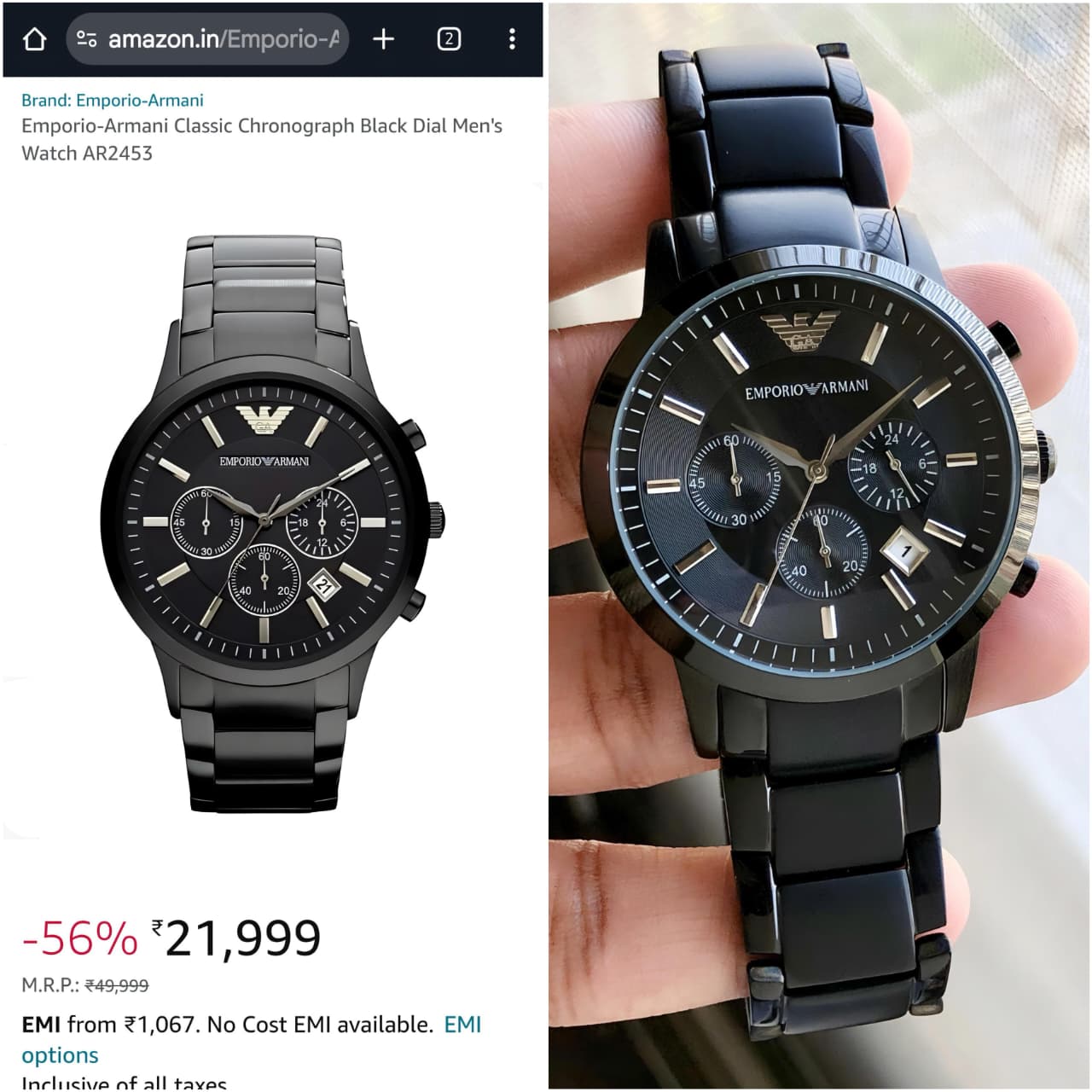 Emporio Armani Renato Black Chronograph