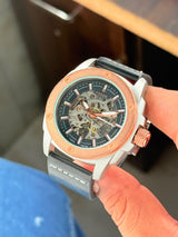 Fossil Modern Machine Black Rose Gold Automatic