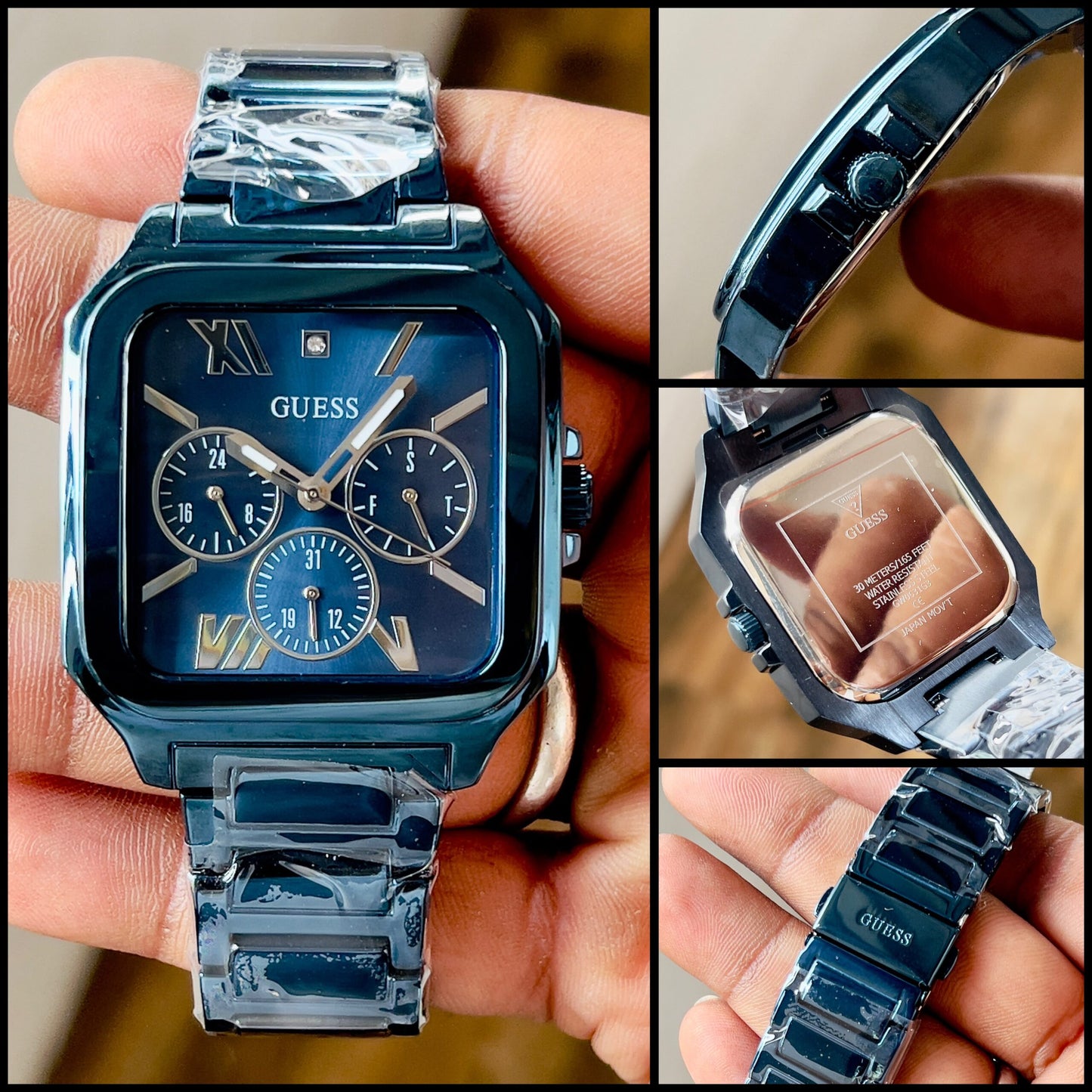 Guess Square Dial Blue Metallic Edition