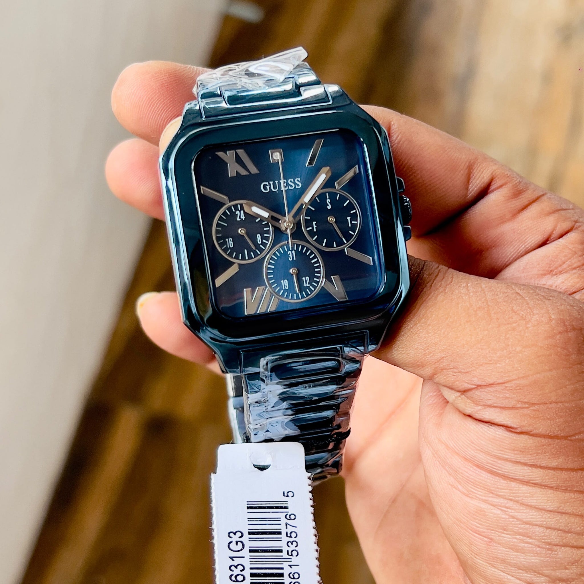 Guess Square Dial Blue Metallic Edition