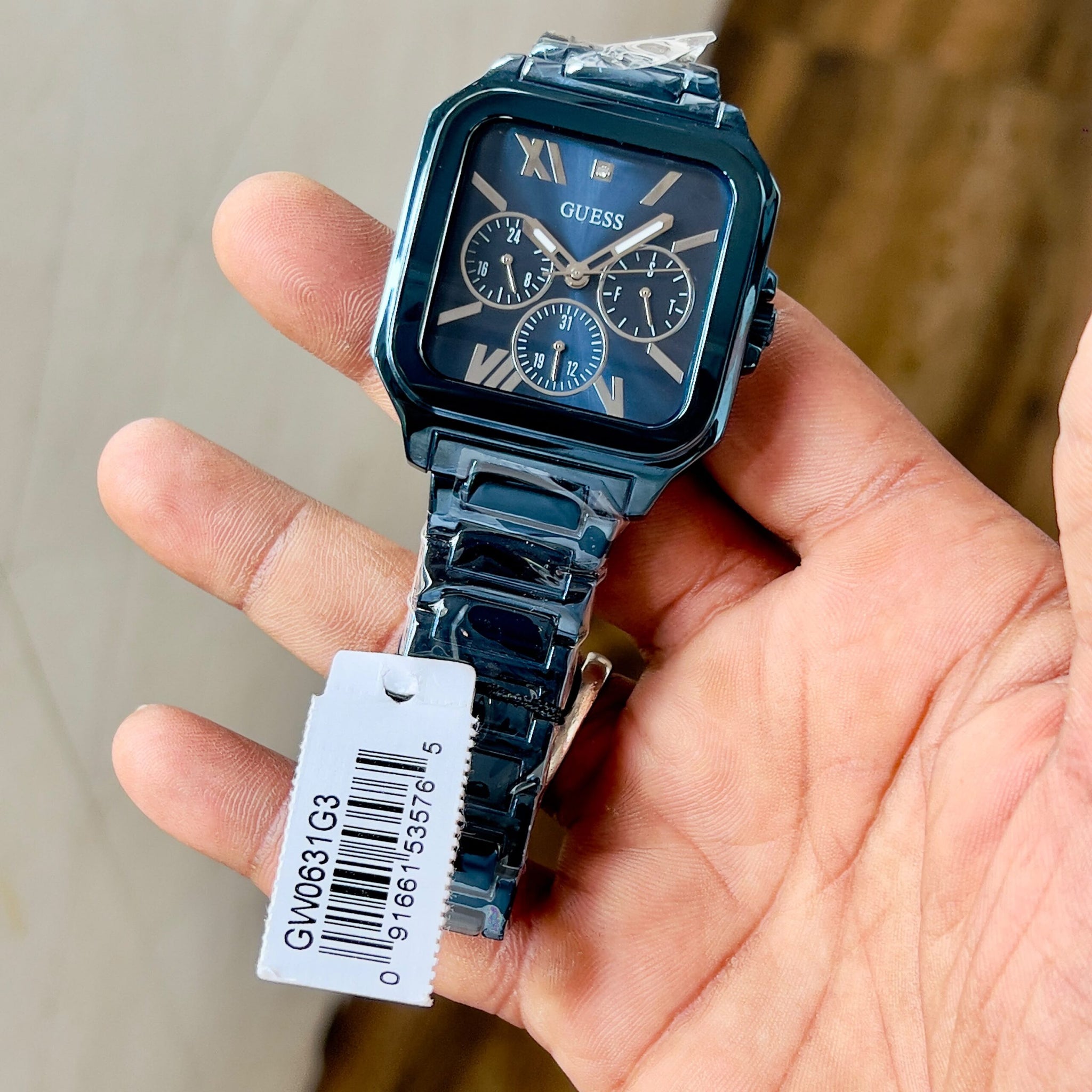 Guess Square Dial Blue Metallic Edition