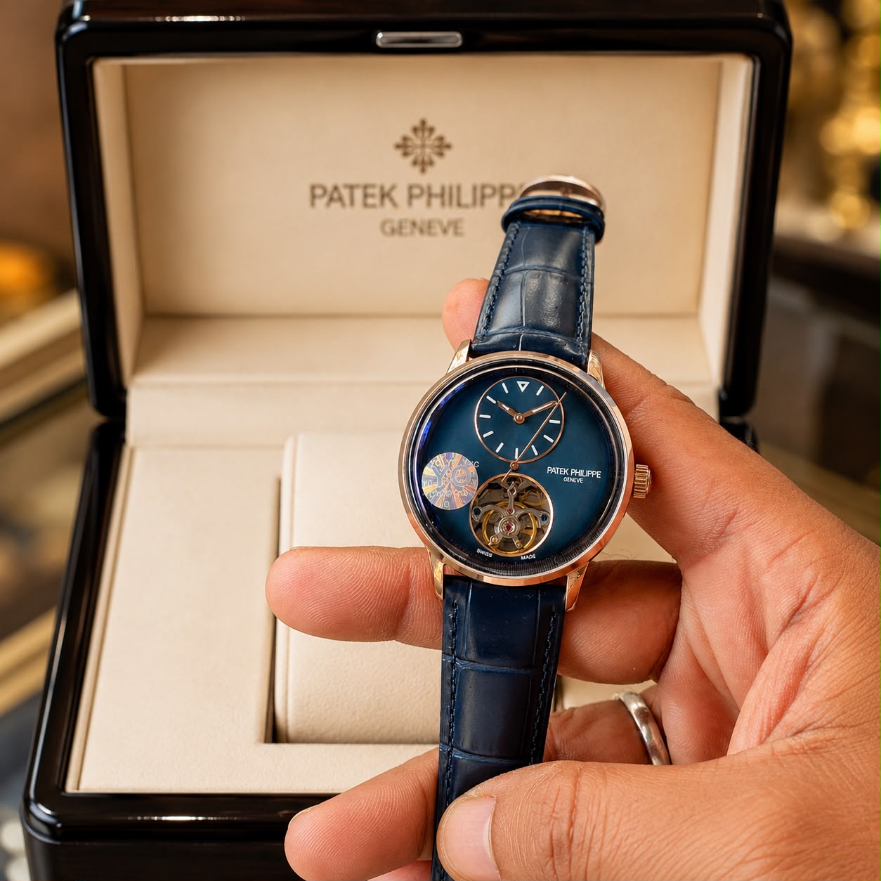 Patek Philippe Blue Dial Open Heart