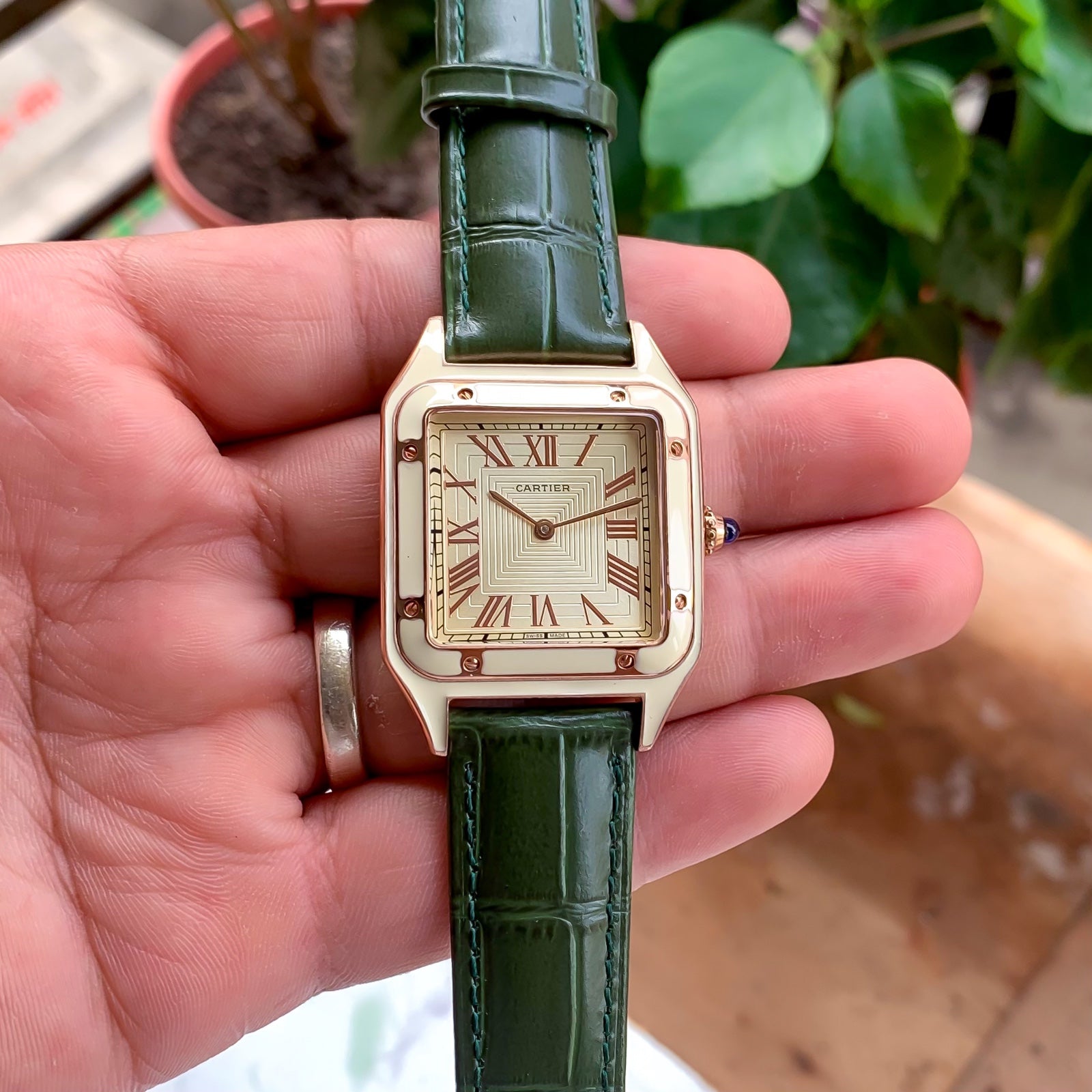 Cartier Santos Dumont Laquer Green