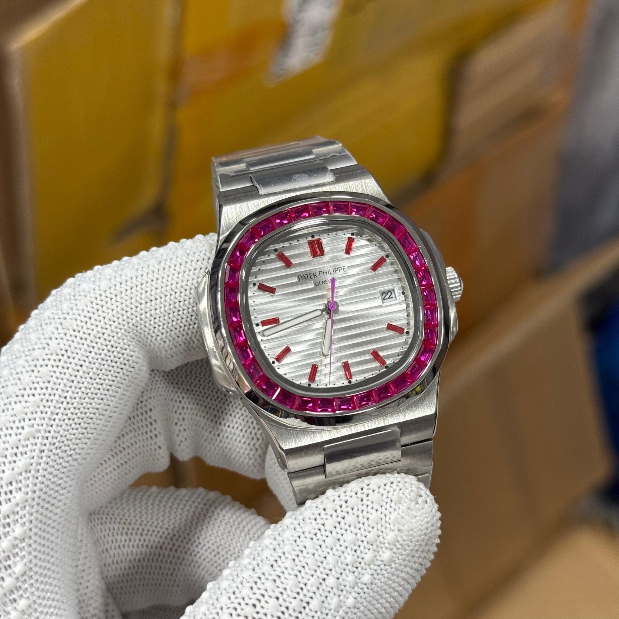 Patek Philippe Nautilus Silver Ruby Diamond Edition