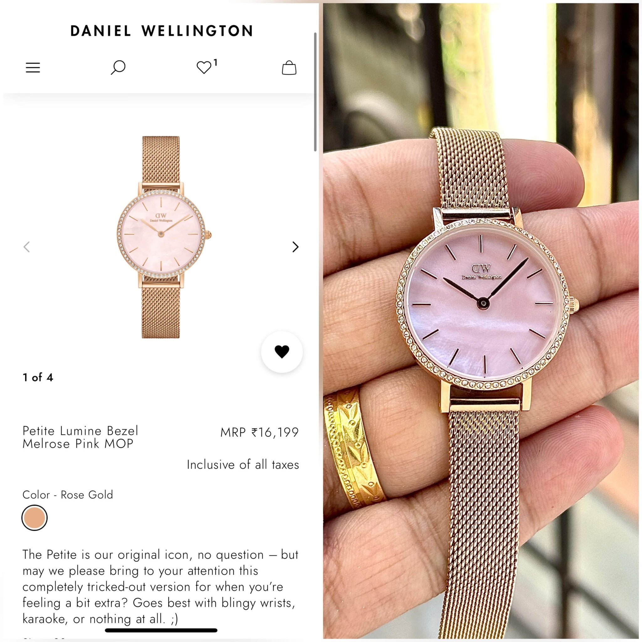 Daniel Wellington Melrose Pink Dial