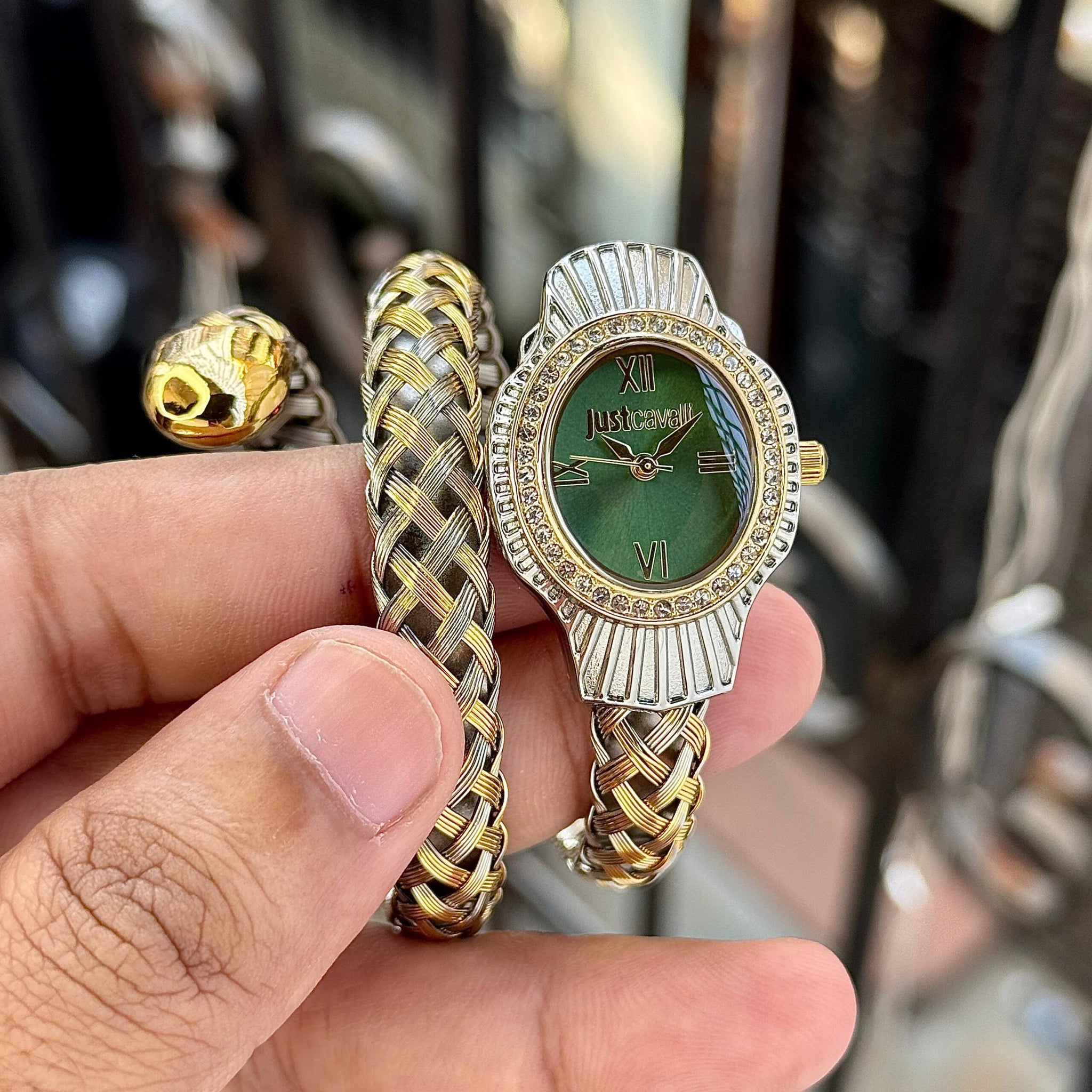 Just Cavalli Twined Green Coil Series