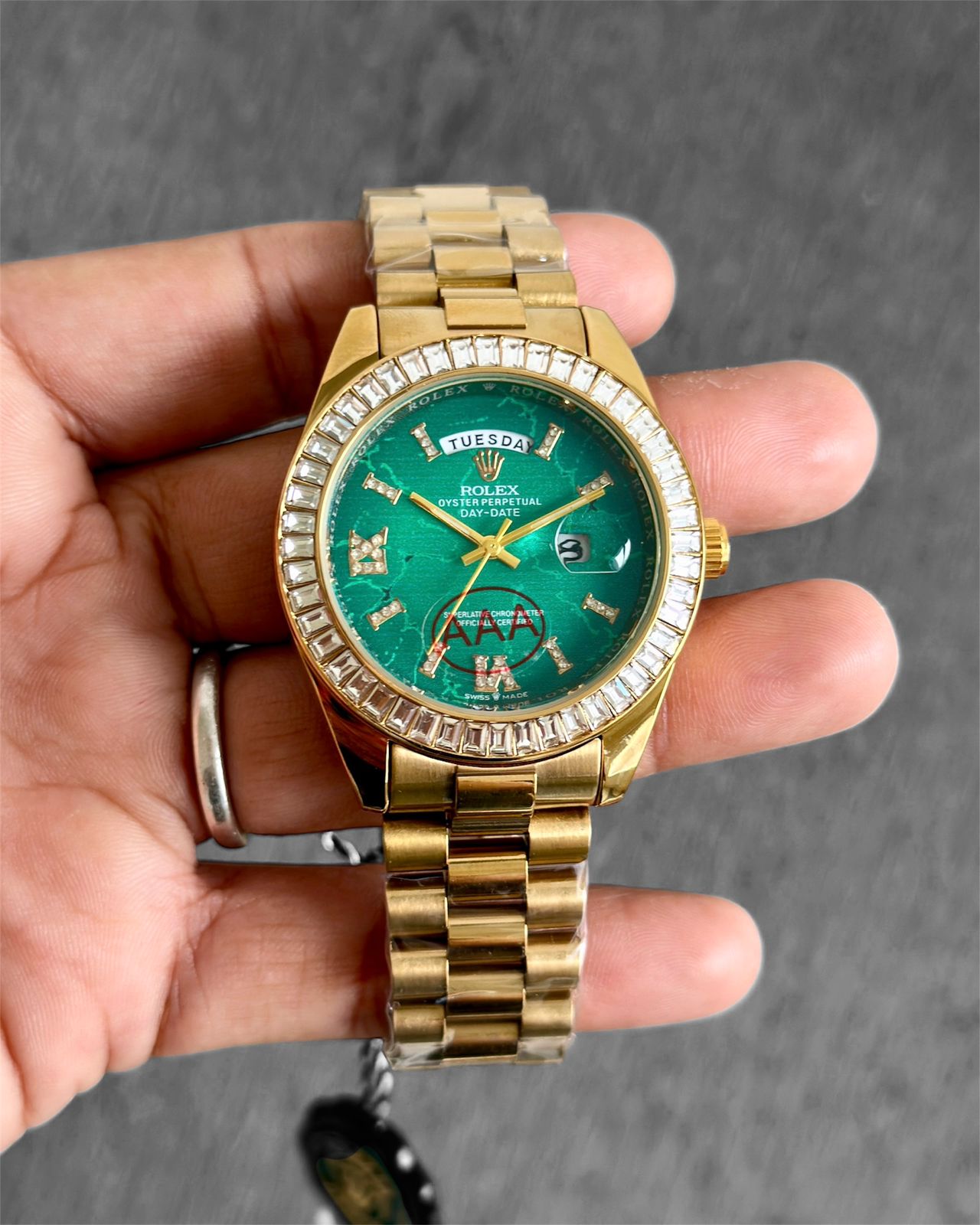Rolex Day-Date Eisenkiesel Green Dial