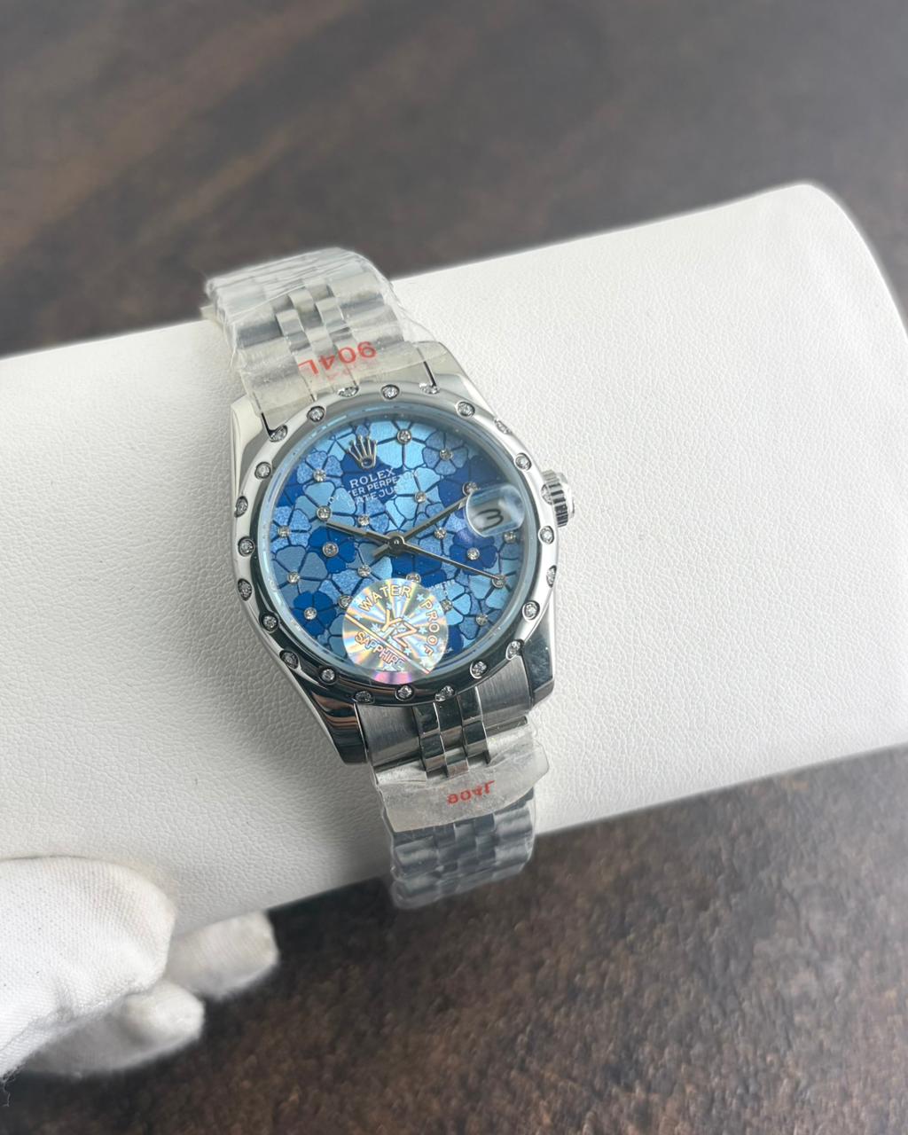 Rolex Date Just Silver Diamond Dial