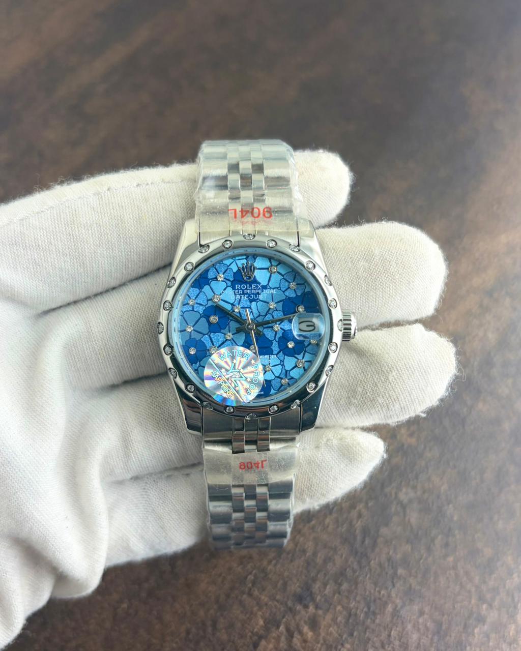Rolex Date Just Silver Diamond Dial