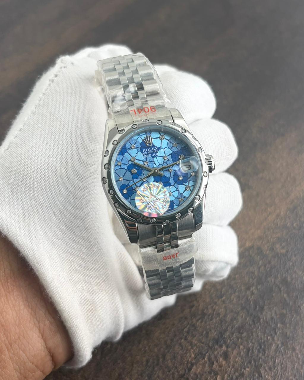 Rolex Date Just Silver Diamond Dial