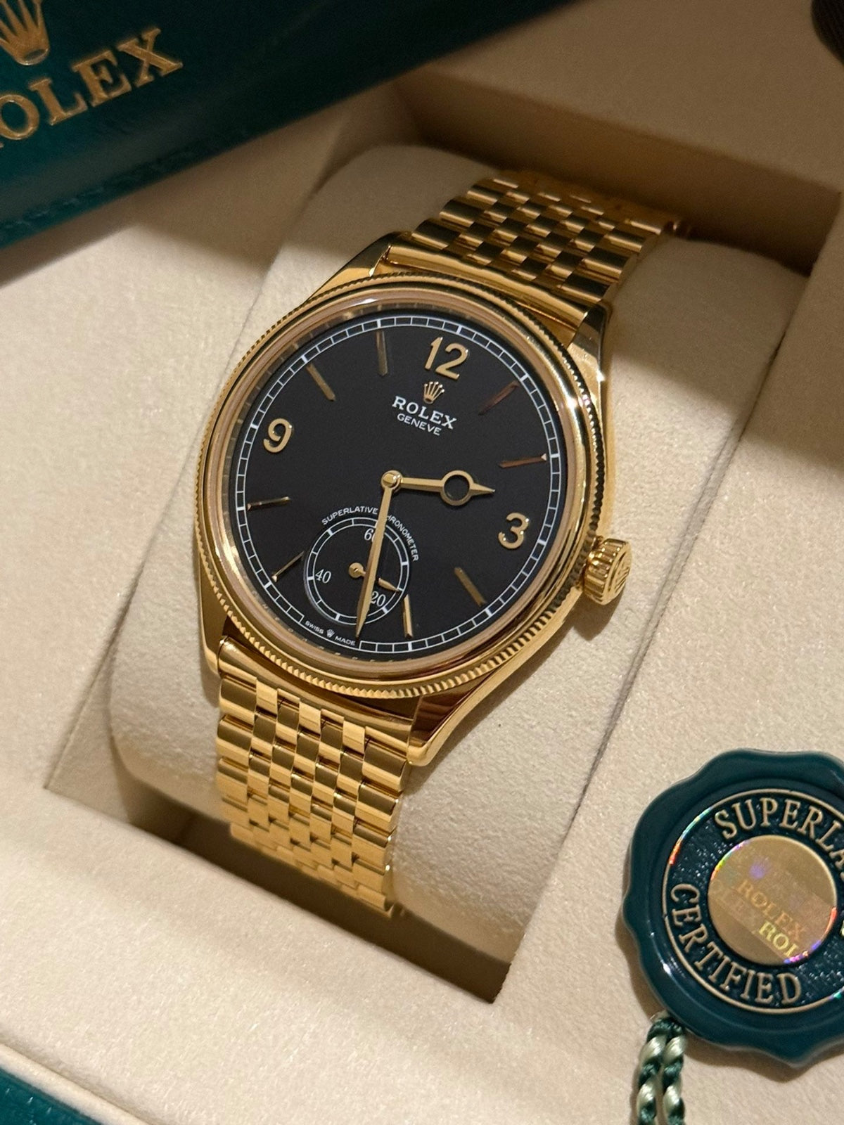 Rolex Perpetual 1908 Black Dial Gold Edition