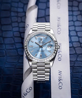 Rolex Day-Date Platinum Diamond Ice Blue Dial