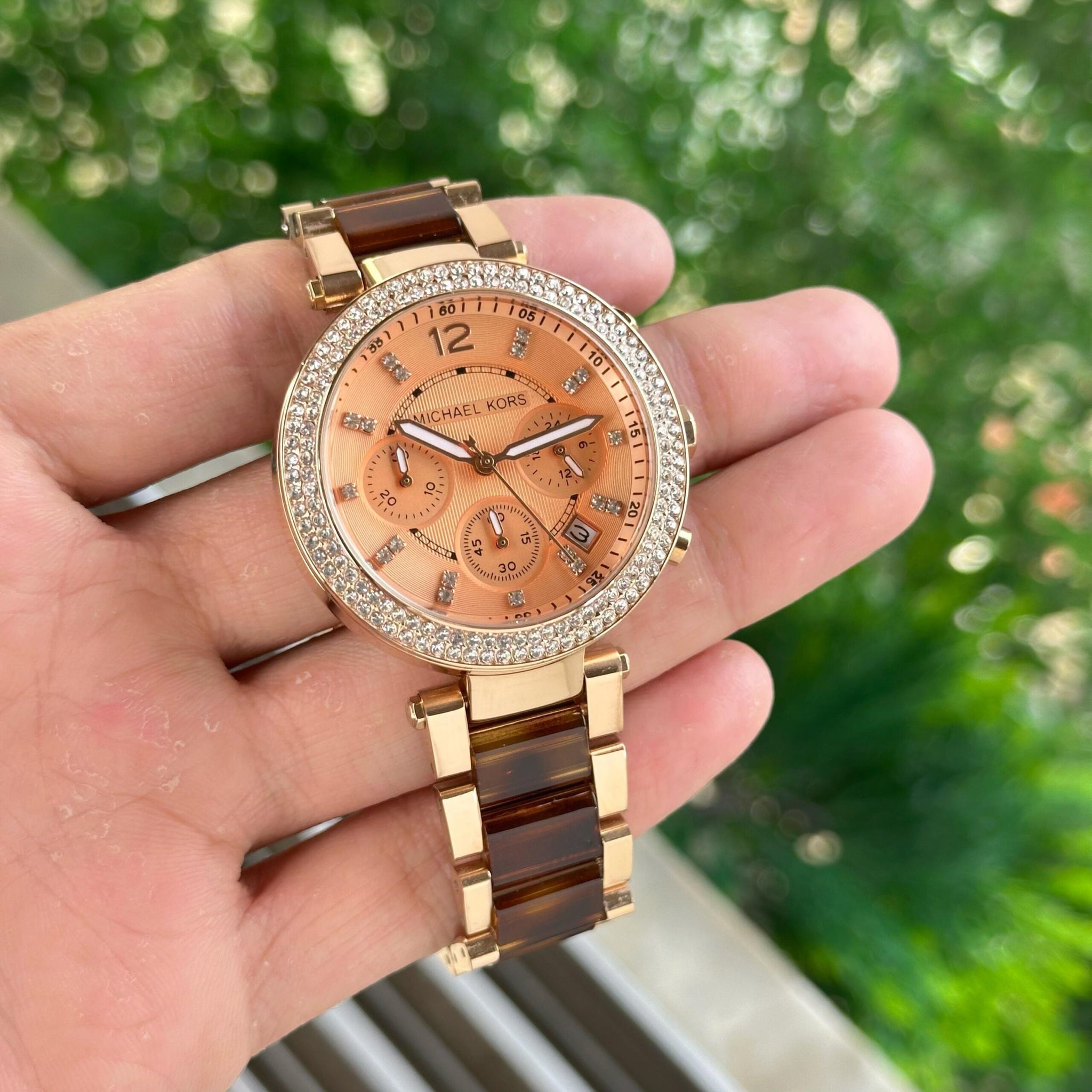 Michael Kors Parker Tortoise Rose Gold