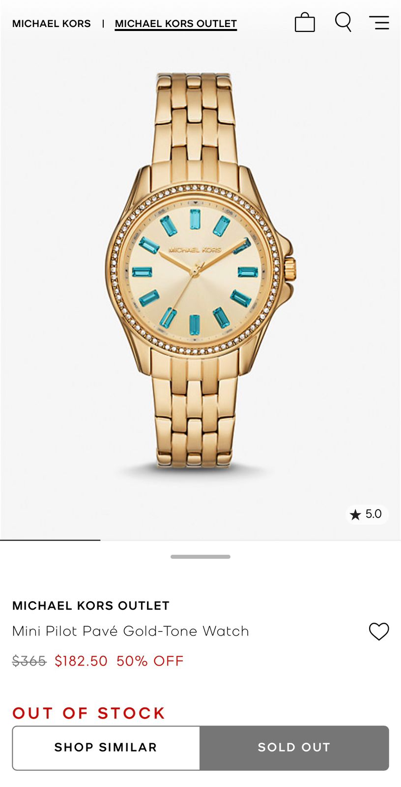 Michael Kors Pilot Pave Gold Edition