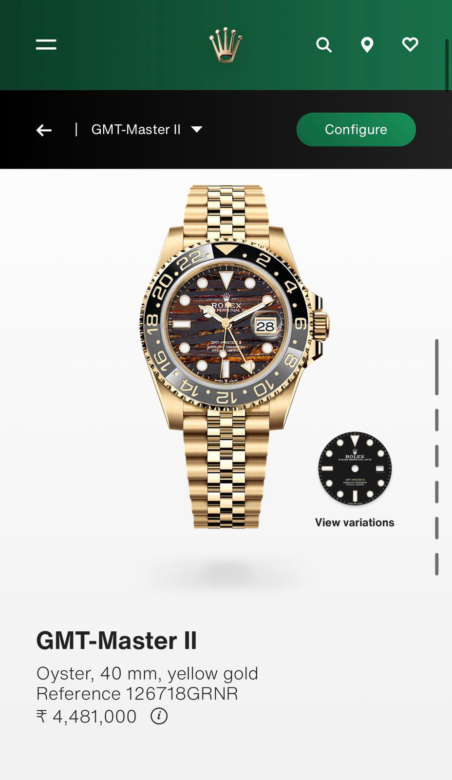 Rolex GMT II 2025 Tiger Texture Automatic