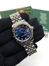 Rolex Oyster Perpetual Silver Diamond DateJust