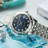 Rolex Oyster Perpetual Silver Diamond DateJust