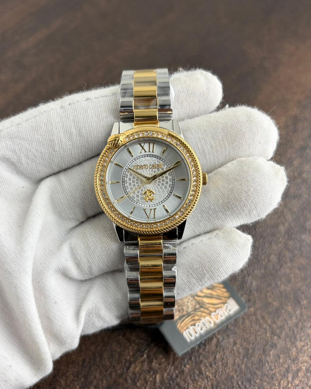 Roberto Cavalli Lucente Analog White Dial