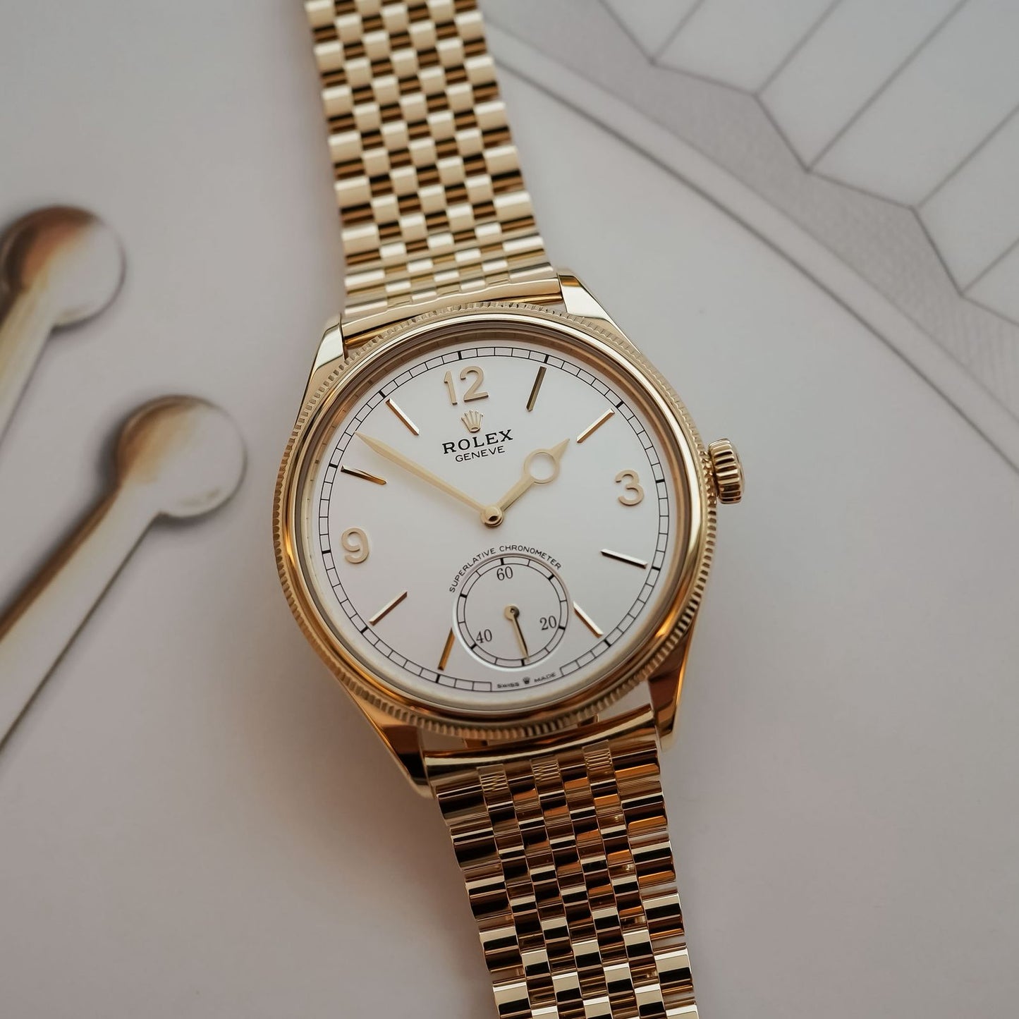 Rolex 1908 Gold White Semi ETA Edition