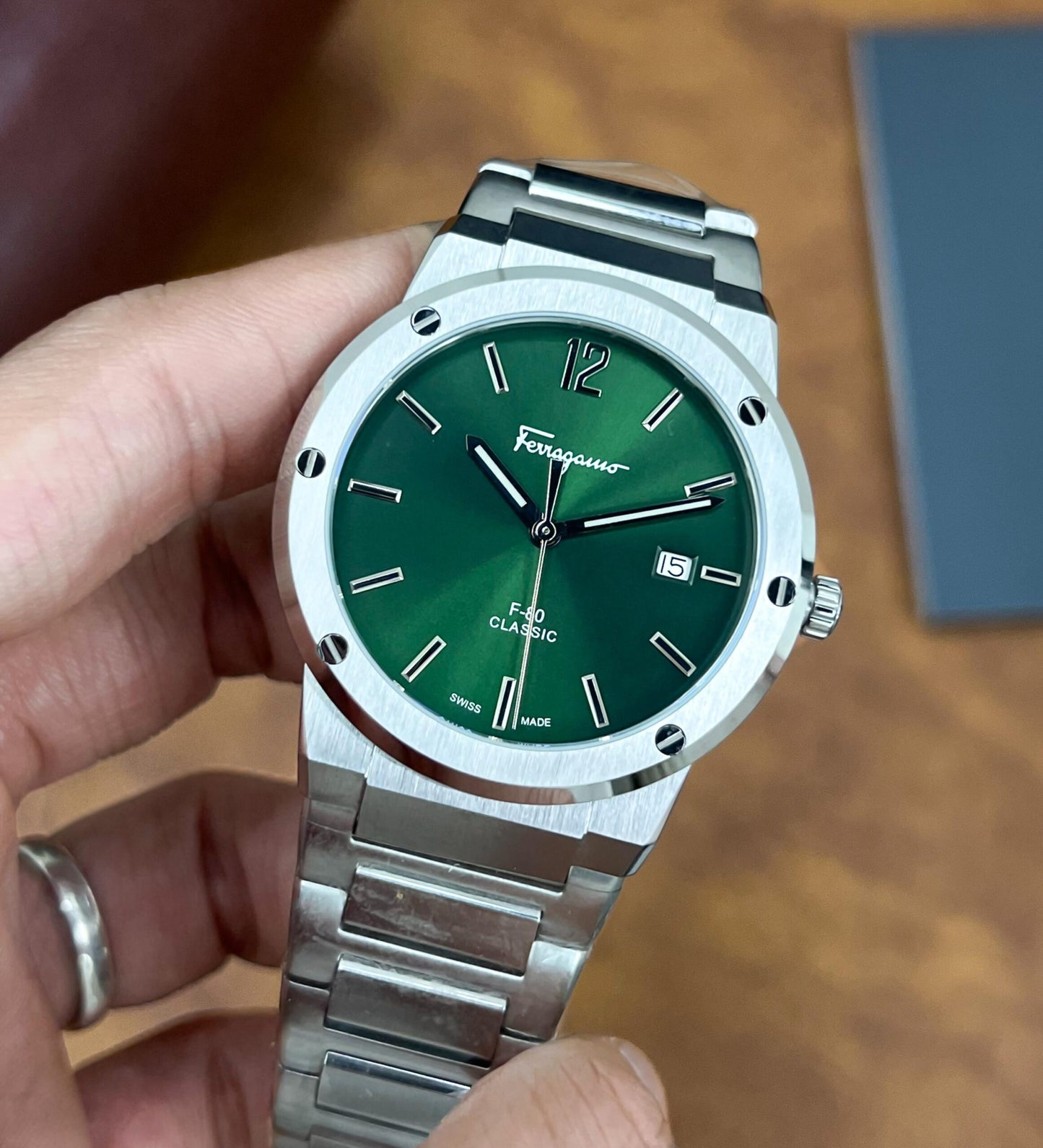 Salvatore Ferragamo F-80 Green Dial