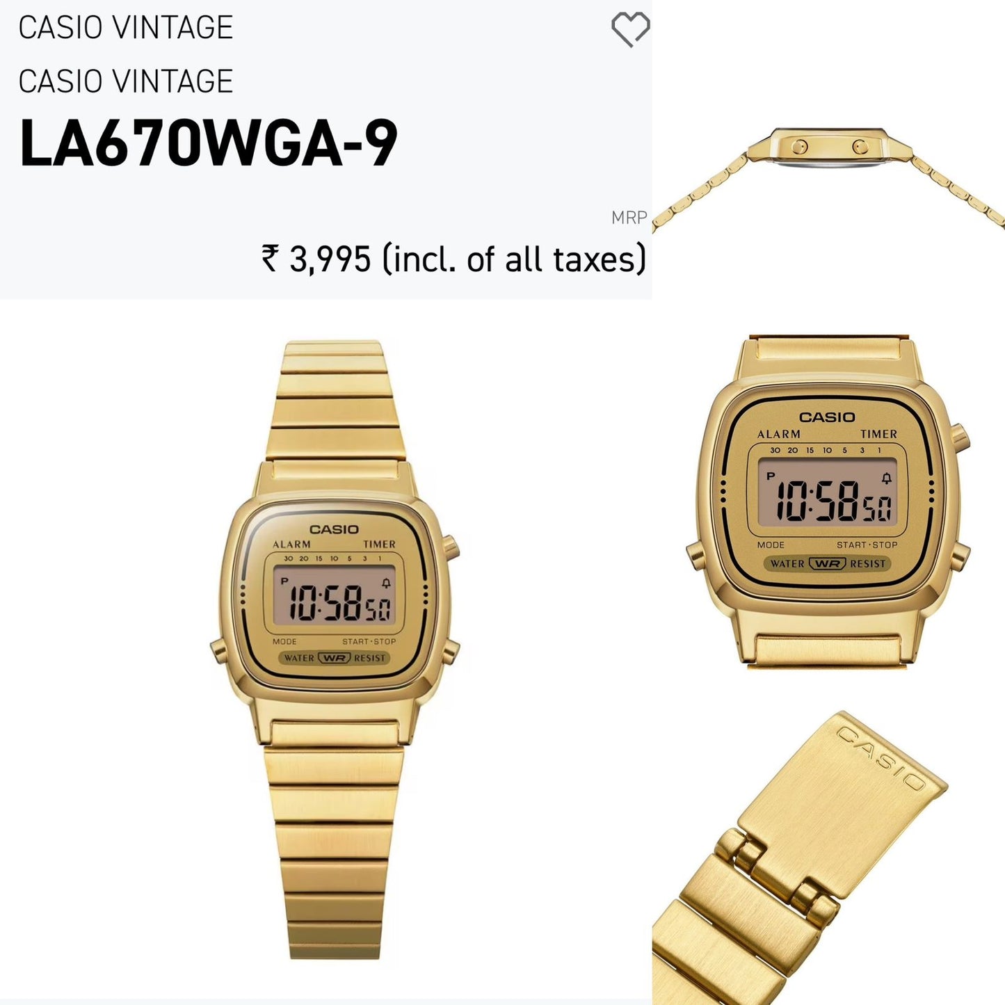 Casio Vintage Gold Digital Edition
