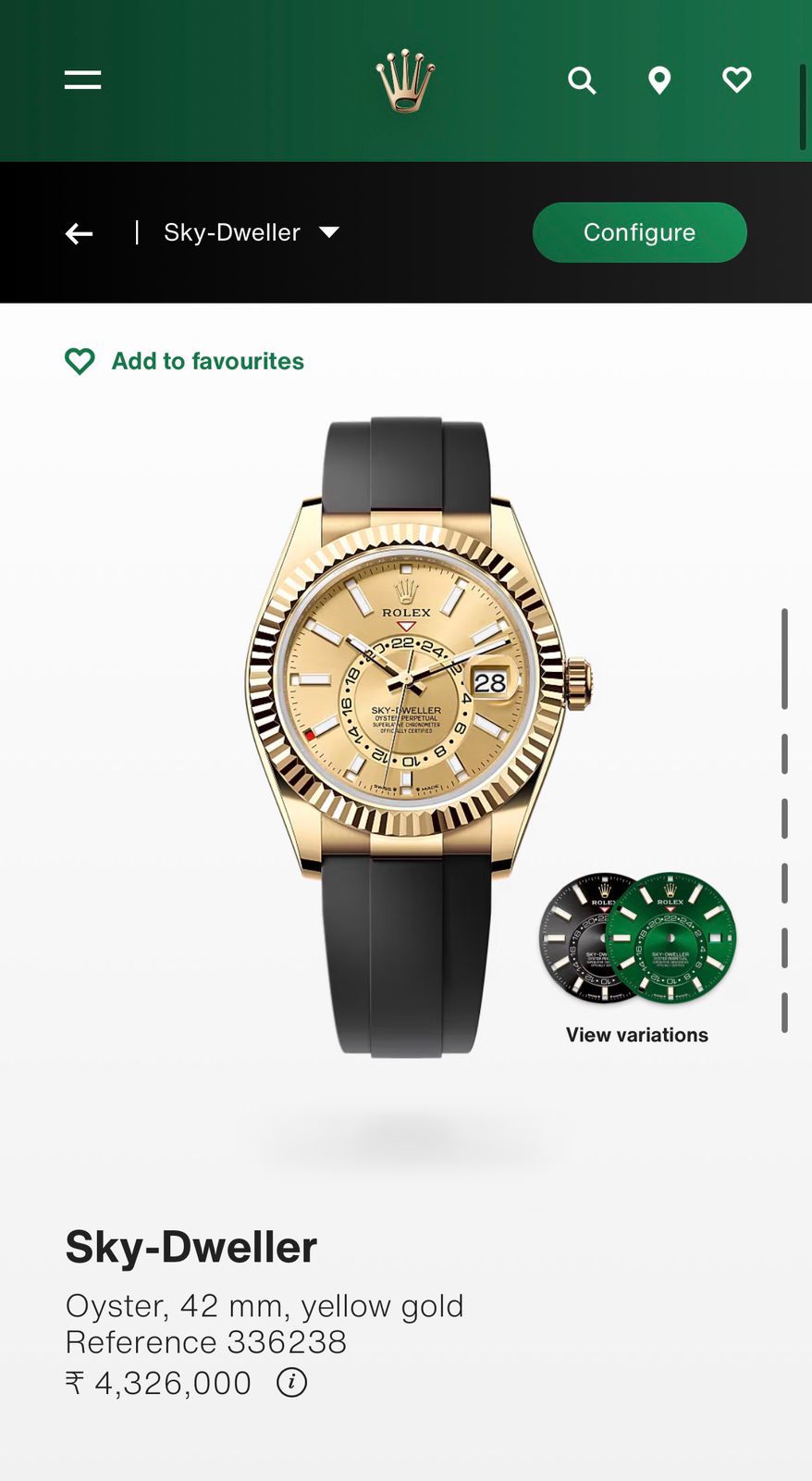 Rolex Sky-Dweller Golden Dial