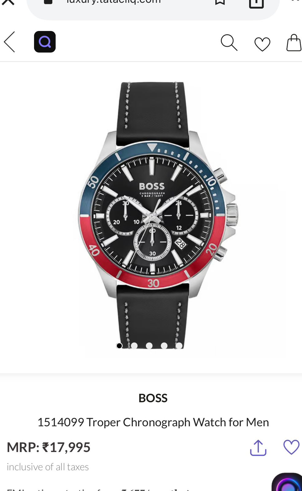 Boss Black Dial Chronograph
